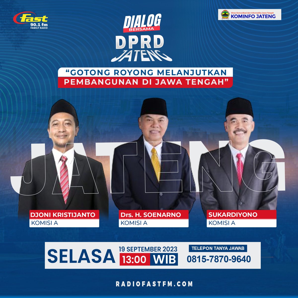 Simak dan ikuti dialog bersama @dprdjatengprovinsi  “Gotong Royong Melanjutkan Pembangunan
di Jawa Tengah” Selasa, 19 September 2023 Pukul 13:00 WIB @fastfmmagelang

Dialog ini dipersembahkan oleh <a href="/kominfo/">Kominfo</a>.jateng
#fastfmmagelang
#radiomagelang
#dprdjateng