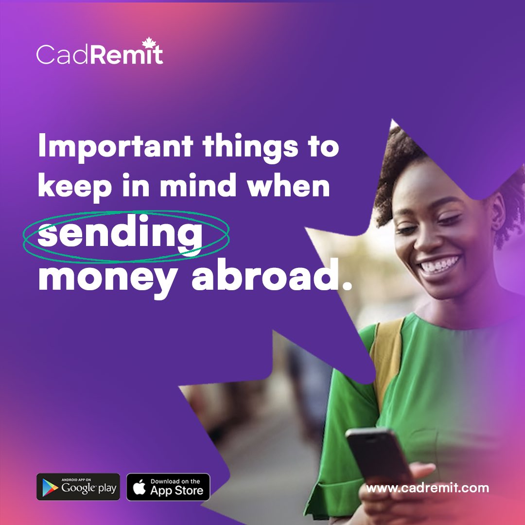 CadRemit's tweet photo. Here are some factors to always keep in mind to make your international money transfers more secure and cost-effective.👌🏻

Download the CadRemit App and enjoy stress free transactions from Nigeria to Canada. 🇳🇬🇨🇦 

Available for download on the Google Play Store and iOS App Store.