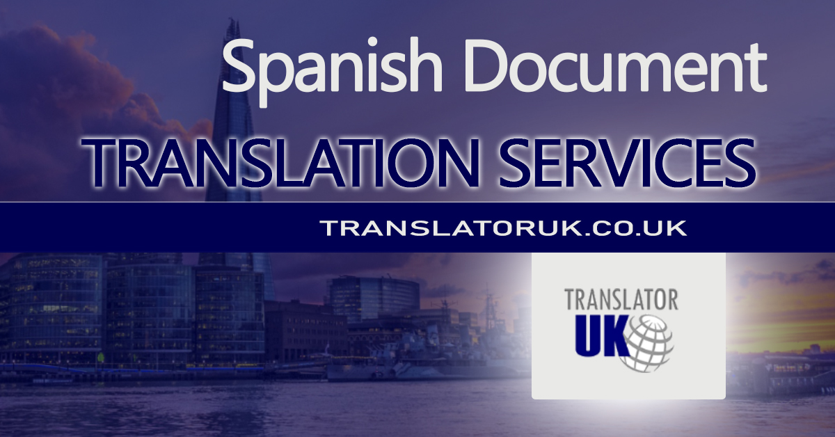 In search of document translation services to or from Spanish? You need look no further, Translator UK has you covered. For more information, please see: 

translatoruk.co.uk/spanish/docume…