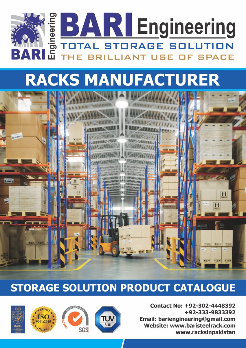 bariengineer001's tweet image. Bari Engineering | Company Profile - New Addition 2023 | Pakistan No.1 Racks Manufacturer
Discover Bari Engineering, Pakistan&apos;s leading racks manufacturer. Explore our company profile and witness the future of storage solutions in 2023.
#BariEngineering #RacksManufacturer