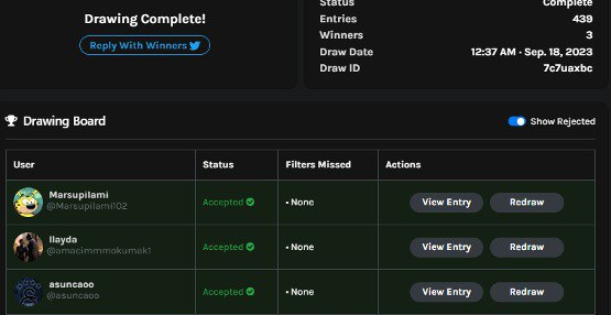 Kazananlara tebrikler Dm den TRX adreslerini alayım.
Aynı tercihleri veren 3-4 kişi var onlarada gün içinde ayar çekeceğim...