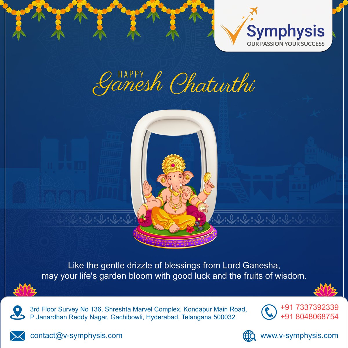 vsymphysis's tweet photo. 🌺✨ Let the divine showers of Ganesha's blessings fill your world with abundance and knowledge! May this auspicious occasion bring joy, prosperity, and new beginnings to your life.Happy Ganesh Chaturthi! 🐘🙏
 #GaneshaBlessings #Abundance #Wisdom #HappyGaneshChaturthi #festival https://t.co/8qLfdRzKYn