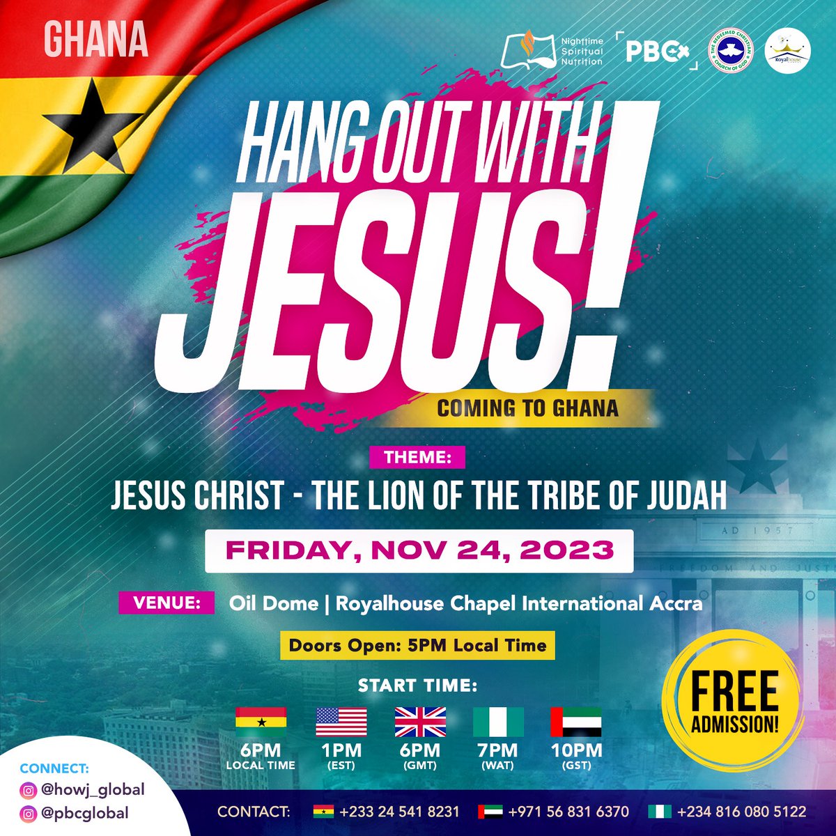 Howj_Global's tweet photo. Oh Ghana, the Lion of Judah is within you!
#howj #howjGhanaLoading #hangoutwithJesus #ghanachurch #ghananews #accrachurch #worshippersgh #gospelblog #ghanaian #ghana https://t.co/hzcfrKFv5O