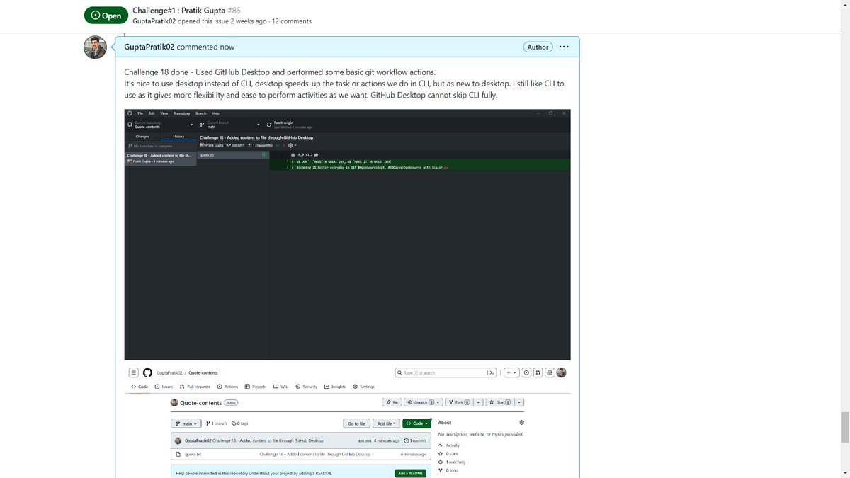 GuptaPratik02's tweet photo. Hello all,              
It's Day 18...  
Completed #task18 of  #OpenSourceSep Challenge with @Scaler_Official Discord Community.       

You can join the community HERE -https://t.co/TLzVPtgifl…

#Opensourcesep 
#ScalerDiscord https://t.co/3iecObKBnR