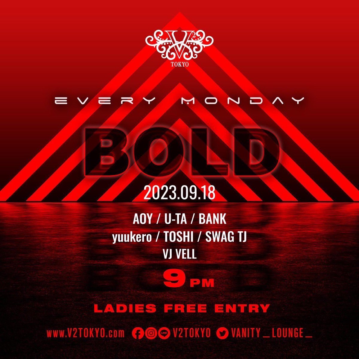 djtoshi__jp's tweet photo. 📍@vanity_lounge_ 

男女ともにトシのゲストで入場

DMにて代表の方の
お名前お送り下さい📩

#v2 #v2tokyo #mezzo #tokyo #japan #nightclub #club #night #nightout #dj #edm #electro #house #hiphop #bass #gig #music  #dance #party #クラブ #ゲスト #東京クラブ #六本木 https://t.co/X7xyqj3wA2