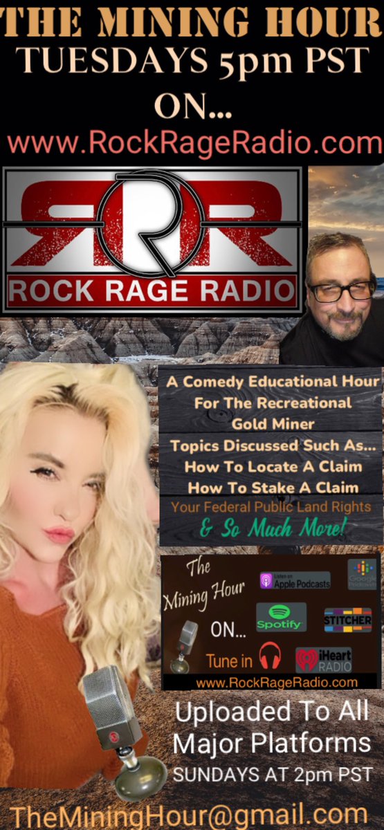 ShannyMarie10's tweet photo. πβοΈ The Gemstone Episode πβ¨ #themininghour #shannymarie #TheGoldDigger #birthstones #TuneIn #podcast #radioshow #recreationalmining #federalpubliclands #goldhunter #treasurehunt #comedy #gemstones #Tuesday #GOLD #silver #mountains #Spotify #iTunes #goldclaims #rockrageradio https://t.co/GENjeTMdj2
