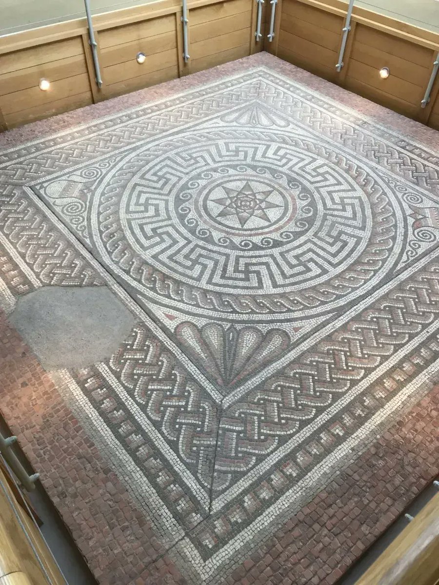 A number of mosaics from #RomanBritain have been attributed to the Central Southern School, examples are from #Sussex and #Hampshire. The work of this School has been identified at #Sparsholt Villa mosaic, now at #Winchester City #Museum. #MosaicMonday #Archaeology  #RomanVilla