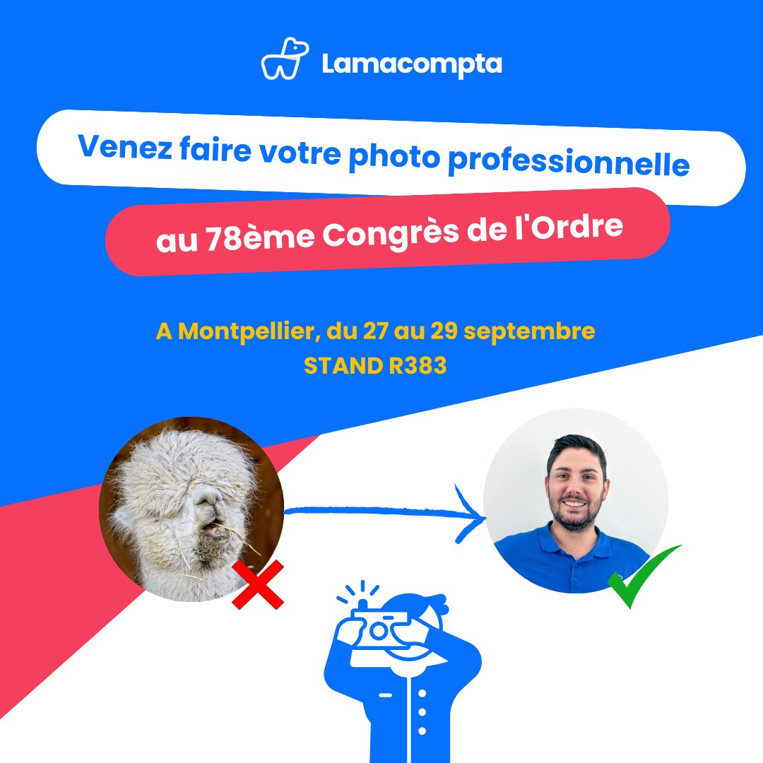 Vous en avez marre de votre photo Linkedin ? 

Un photographe professionnel sera sur notre stand (R383) vendredi matin, lors du 78ème congrès de l'ordre, alors profitez-en pour vous faire refaire le portait  📸

Réservez votre séance photo👇
bit.ly/3Zkd1HV