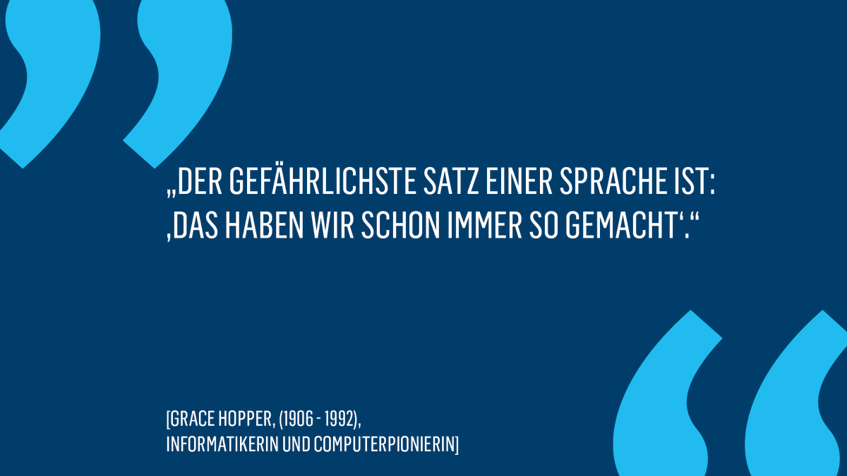 expedition_digi's tweet photo. Alte Denkmuster in Frage stellen - nur so ist Fortschritt möglich. Die #Informatikerin Grace Hopper ist das beste Beispiel. Sie gilt als #Erfinderin der ersten Programmiersprache und ohne sie gäbe es wohl kaum Computer, wie wir sie kennen. #FraueninMINT #Mondaymotivation 1/3 https://t.co/hPiEDGoVFj
