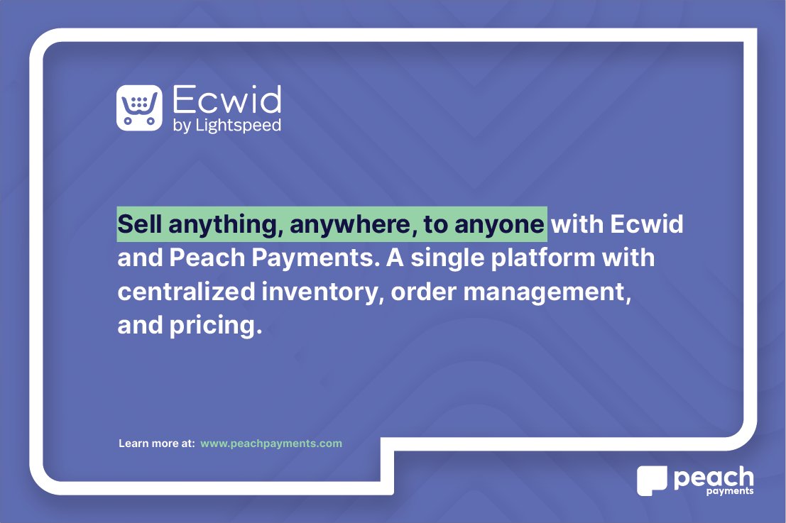 🚀 Big News! Peach Payments is now seamlessly integrated with Ecwid, making e-commerce a breeze! Sell anything, anywhere, to anyone on a single platform.

Take your online business to the next level today with Ecwid &amp; Peach Payments

peachpayments.com/ecwid

#Ecwid #PeachPayments