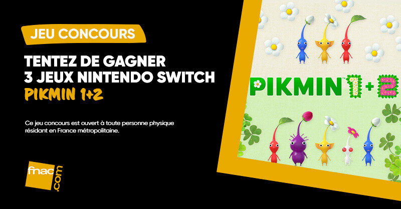 JEU CONCOURS 🎮| Prêts à revisiter les premiers opus de Pikmin en cette rentrée ? 😍 Alors, tentez de gagner l’un des 3 exemplaires du jeu Pikmin 1+2 sur Nintendo Switch💥

Pour participer : RT + Follow <a href="/Fnac/">Fnac</a>
Bonne chance à tous ! 🔎
⏲️TAS le 25/09. 3 gagnants 👌
