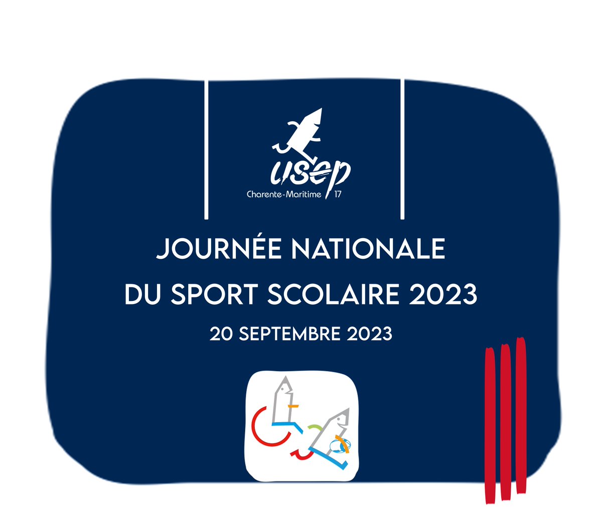 usep17's tweet photo. J-2 pour la #JNSS2023! APS, quiz, débat autour des valeurs olympiques et paralympiques pour les associations #Usep (17).  

Plus d'infos 👇 
https://t.co/3frPyEWfKA

@education_gouv @Sports_gouv @AGEEM_National @AncpAf @laligue @usepnationale @DSDEN17 @cpdeps17 @departement17 https://t.co/W3ezYCdf3q