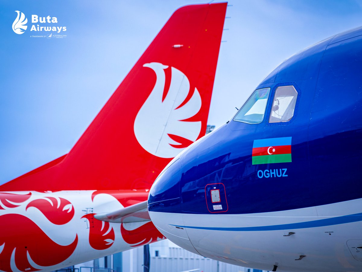 🔥 Odlu Simurq və ❄️ qar yaxalı qaranquş.
✈️
Огненный Симург и ласточка со снежным воротником.

#ButaAirways #flyButa