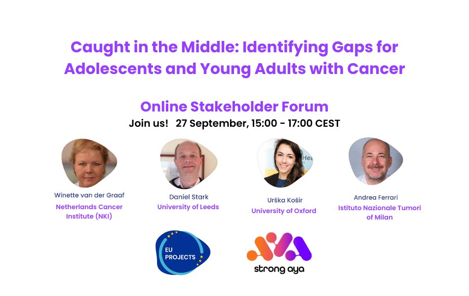 🏥Cancer healthcare services for 15–39-year-olds are too scarce & varied across the EU 💬Join us online for the @strong_AYA stakeholder forum to discuss how they can be improved ➡️bit.ly/3OipSFB #EUCancerPlan #CancerServices @Winette_vdGraaf