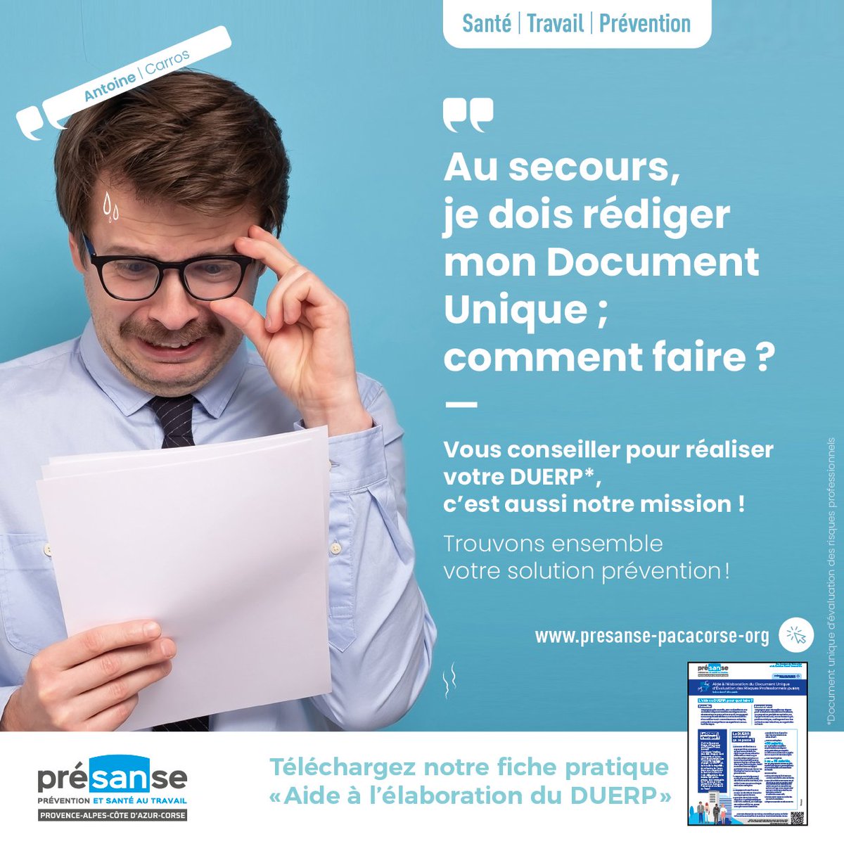 Presansepacac's tweet photo. #OffreServices des #SPSTI
Vous êtes patron d'une #entreprise ? 😟 Vous devez rédiger ou mettre à jour votre #DocumentUnique ?
💡 Votre service de prévention et de santé au travail interentreprises (SPSTI) peut vous y aider 👉https://t.co/K3wt9Uqapf https://t.co/MA96xGp4iT