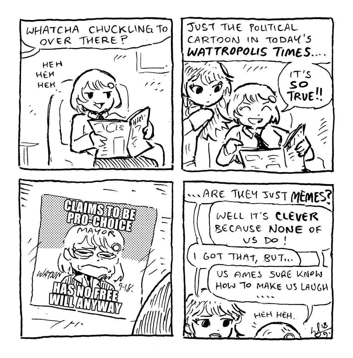 woke up and drew an amelia comic it might be funny 