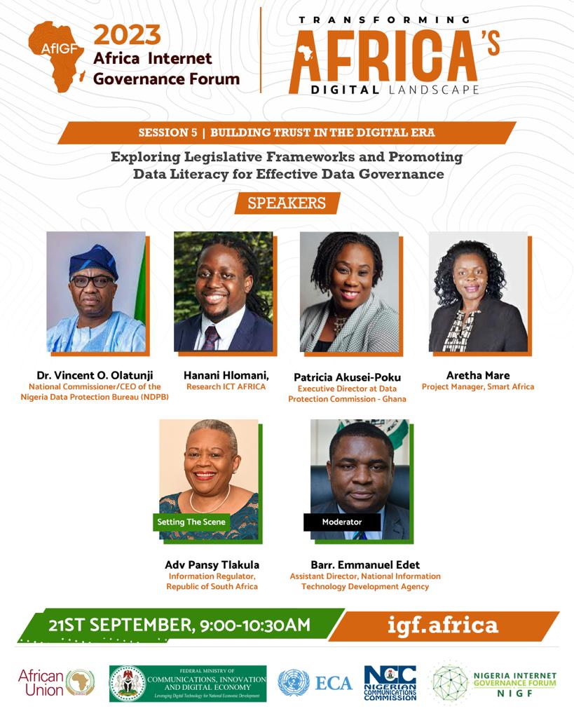 NgComCommission's tweet photo. The lineup of speakers at the 2023 Africa Internet Governance Forum (AfIGF).
Registration for the virtual participation is still ongoing.
#AfricaIGF2023 #AfIGF23 #InternetGovernance #Digital Africa https://t.co/fS74IyW001