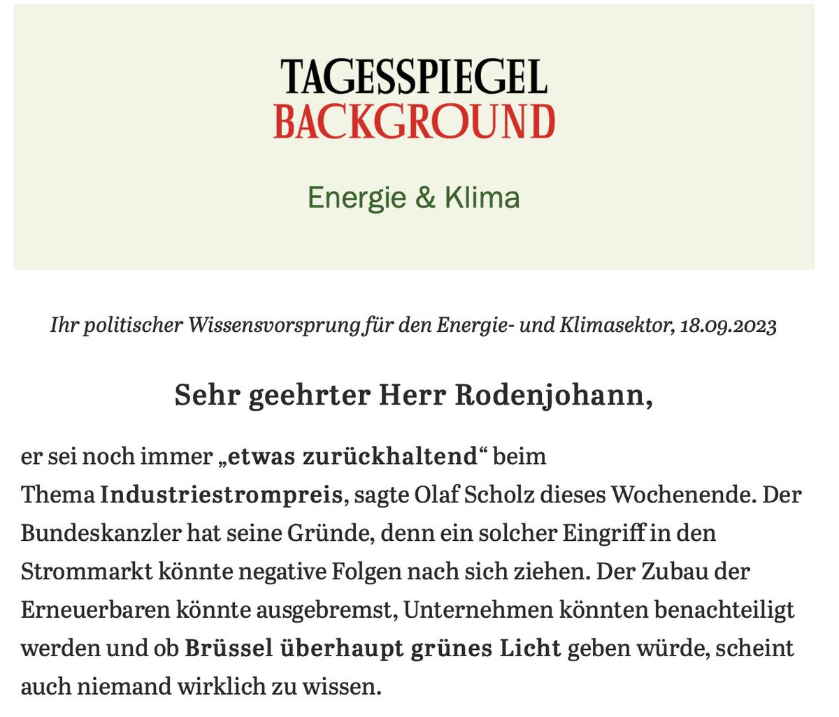 rodenjohann's tweet image. Wo bleibt eigentlich der Aufschrei in der Klimabewegung zur fossilen Industriestrompreis-Subvention? Einem der größten Angriffe auf die Energiewende. In der Fachpresse ist es fast täglicher Aufmacher. #FossilFreeFuture #fossilfreepolitics