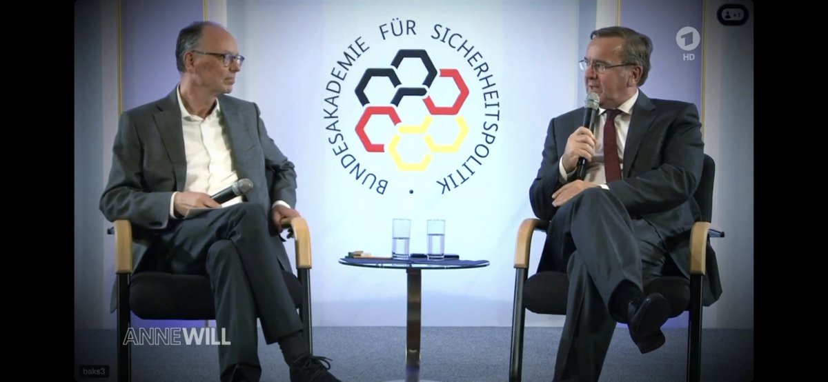 Die @AnneWillTalk-Show greift Aussage von <a href="/BMVg_Bundeswehr/">Verteidigungsministerium</a>-Minister Boris #Pistorius beim Sicherheitspolitischen Gespräch an der #BAKS auf🎥➡️(⌚️2:34) daserste.ndr.de/annewill/video… 
#Ukraine #Bundeswehr #Sicherheitspolitik