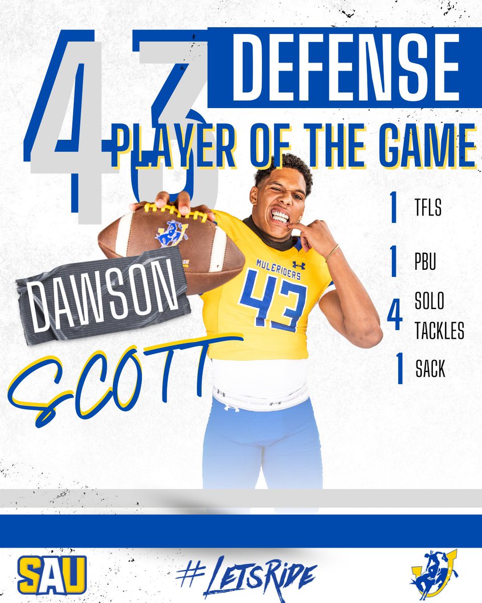 Congrats to DE <a href="/DawsonScott19/">Dawson Scott</a> who was named Defensive POW vs Ouachita Baptist #TrenchMob #Khabib 🤟 #LetsRide 🤙🏇