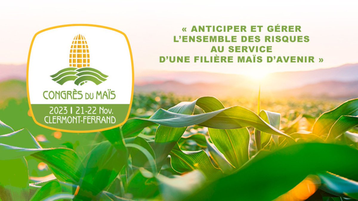 AGPM_mais's tweet photo. 📢ℹ️ Le #CongrèsMaïs2023 se tiendra les 21 &amp; 22 novembre à Clermont-Ferrand. Ce RV annuel de la filière aura pour thème : "Anticiper et gérer l'ensemble des risques au service d'une filière maïs d'avenir"🌽

Plus d'infos &amp; contact pour inscription: ➡️https://t.co/VNDZqccxi1 https://t.co/ivKEoyVQGV