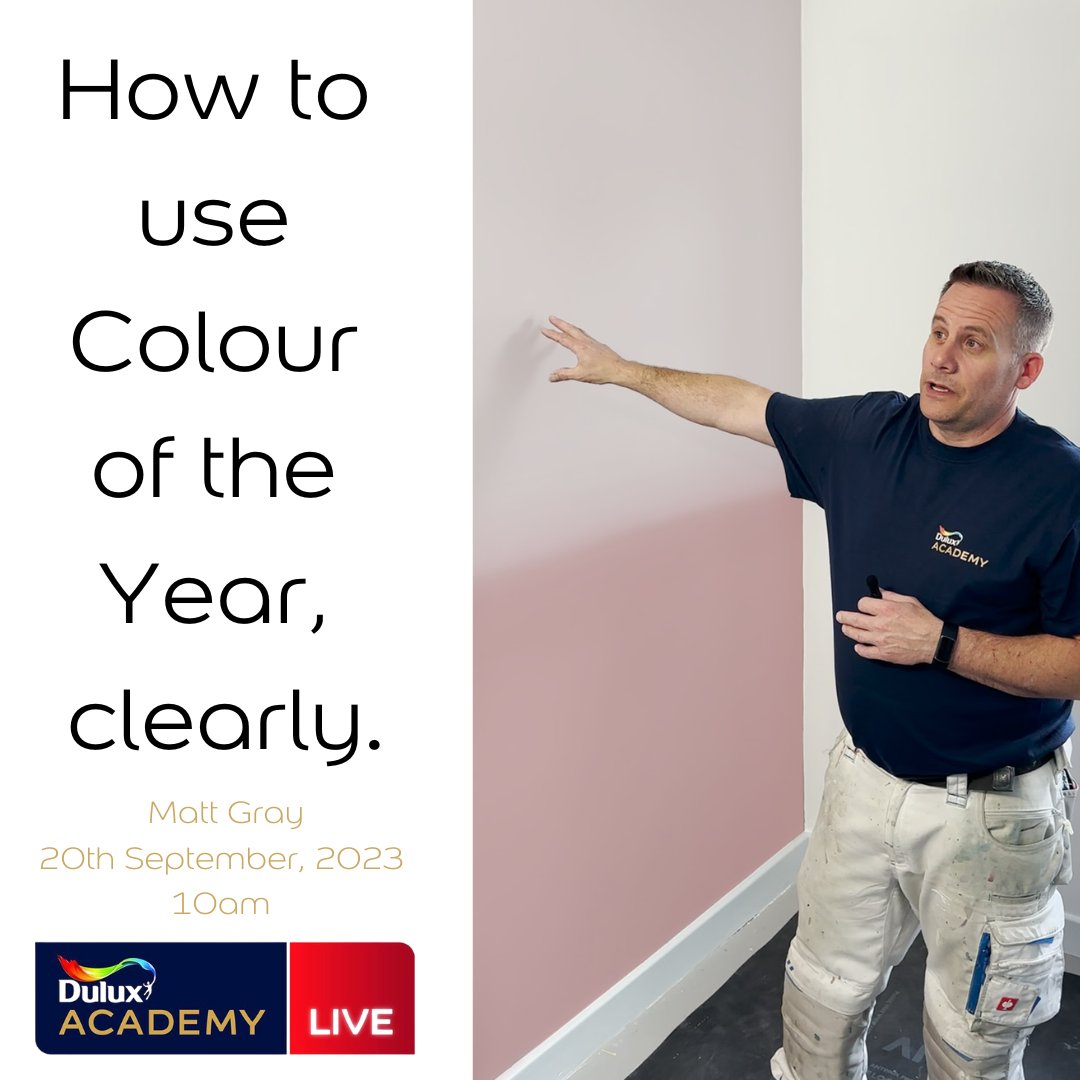 Learn how to achieve the PERFECT ombre effect with our Colour of the Year 2024 with Dulux Academy on 20th September, at 10am. 

Spaces are limited, so make sure you sign up to the course today:  spr.ly/6015P7tMW

#COTY24 #SweetEmbrace #DuluxTrade #DuluxAcdemy