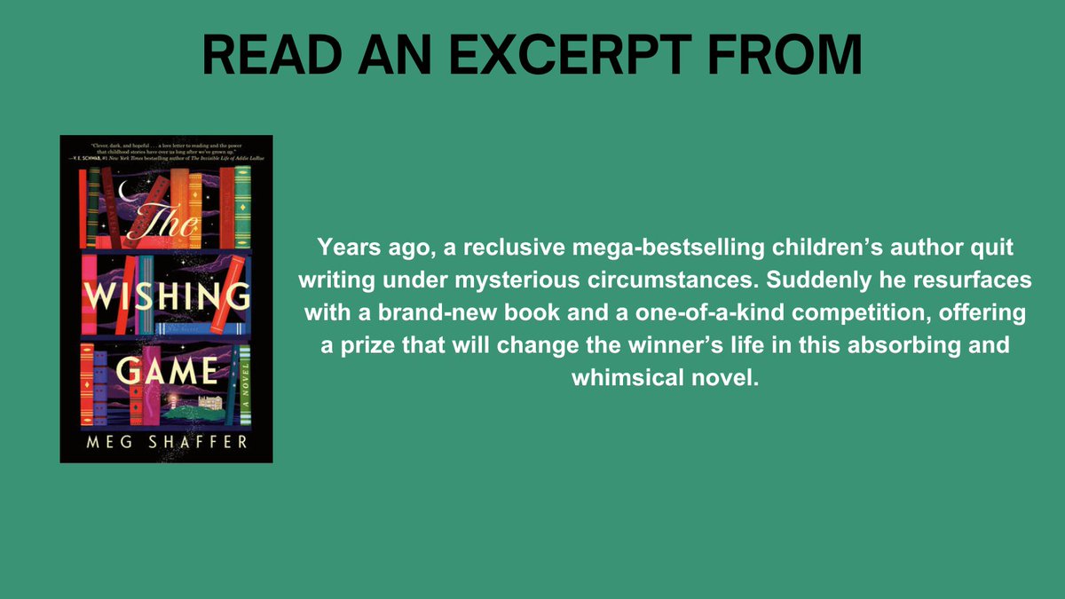 randomhouse's tweet photo. Dive into today's #MorningMustRead excerpt, THE WISHING GAME by Meg Shaffer — out now!
Start reading here:
https://t.co/yB8pc19xQn https://t.co/yk3yt2HNF8