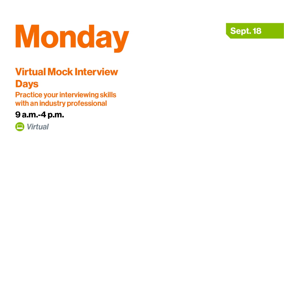 Get prepared this week with Virtual Mock Interviews to help you practice your interviewing skills for that next big job