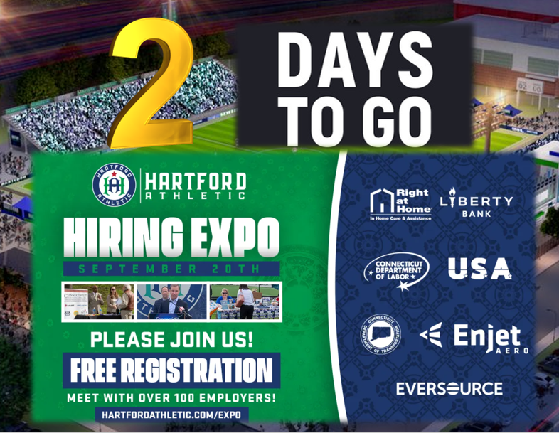 CTHires's tweet photo. π’ Join us on Sep 20 at the #TrinityHealthStadium for the @hfdathletic Hiring Expo! 100+ employers, career support, & a #free future match ticketποΈ. Register here: https://t.co/wRRGfF3mIz #CTDOLJobs https://t.co/bOv9ETWEic