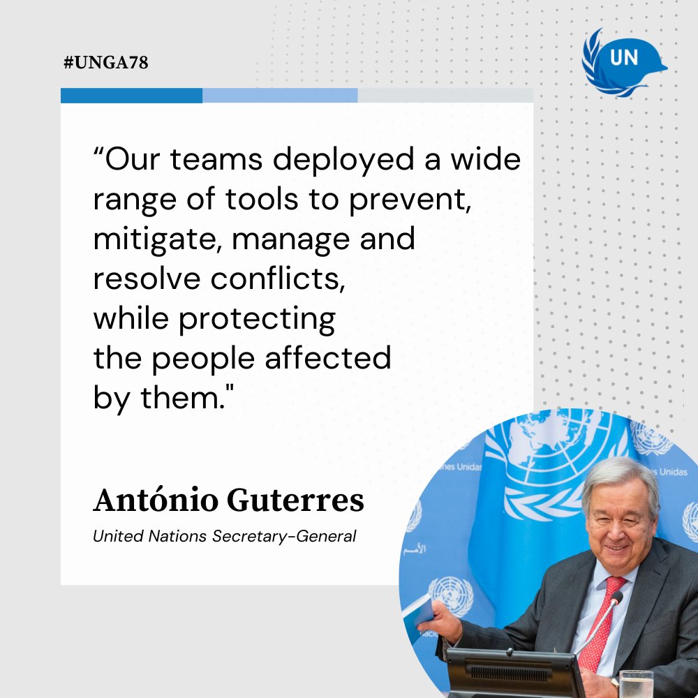 @UN Chief António Guterres highlights the importance of peacekeeping in his annual report while world leaders gather in New York for the 78th session of the UN General Assembly #UNGA 🇺🇳 Read the report: un.org/en/annualreport