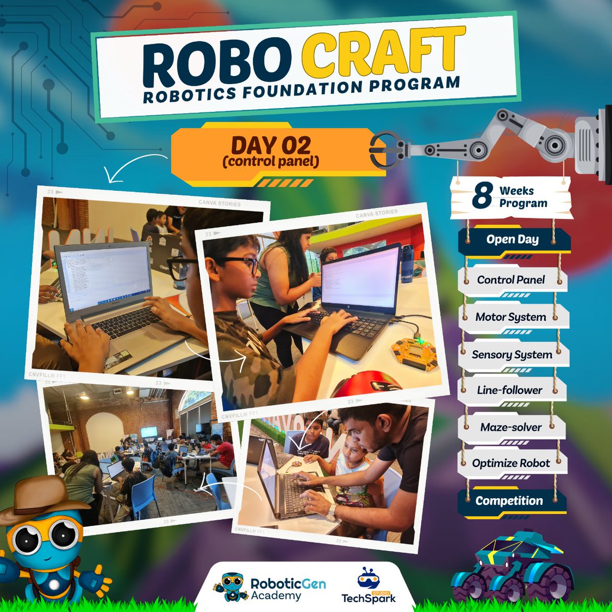 RoboticGen's tweet photo. Day 2 of RoboCraft was a great success at Trace Expert City! 🤖

Our robot enthusiasts had a wonderful time learning about control panels through engaging hands-on sessions. 💙💫

#RoboticGen #RoboCraft https://t.co/XlLgYqjyxn