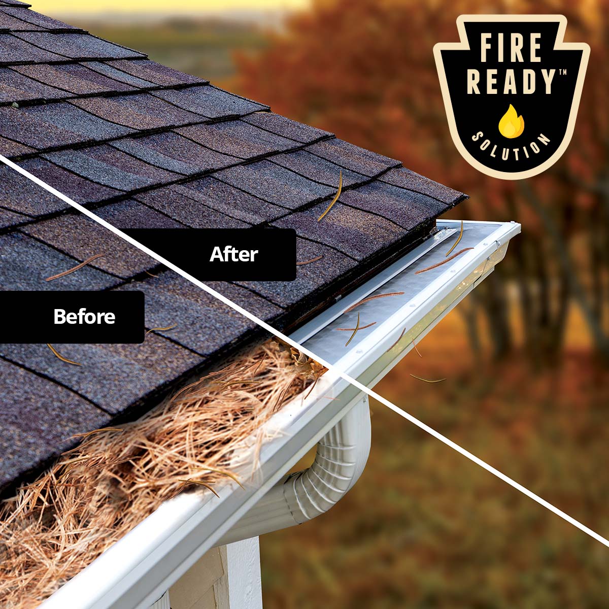 Believe it or not, strong gutters are your home's first line of defense against fires! LeafFilter's flame-resistant uPVC frame withstands heat, keeping you safe. Discover more on house fire prevention here: splr.io/60159gomf 🔥 #WildFires #HardenYourHome #SafetyFirst