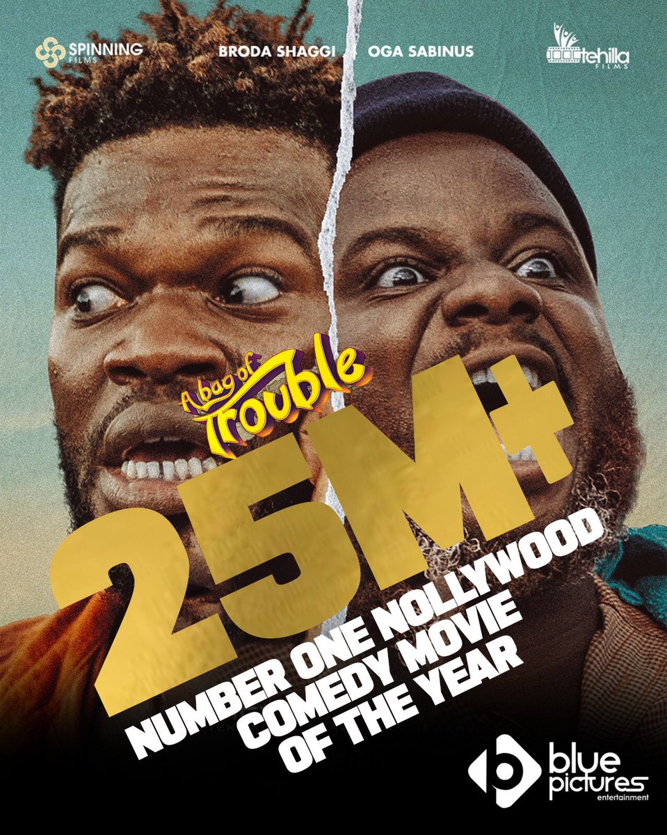 The sky 🌌 is never a limit, it’s our STARTING POINT. 

Our newly released movie "A Bag of Trouble" by @spinningconcepts  <a href="/tehillafilms/">Tehilla Films</a> and <a href="/collis/">Collis</a>.tmiller has surpassed a staggering 25 million naira and still counting.

#filmdistribution #moviedistribution  #bluepicturesfamily