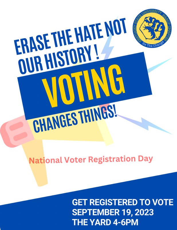 Tomorrow is National Voter Registration Day! Stop by <a href="/KyStateU/">Kentucky State University</a> Student Center Courtyard between 4:00-6:00 pm and get registered to vote! #NationalVoterRegistrationDay