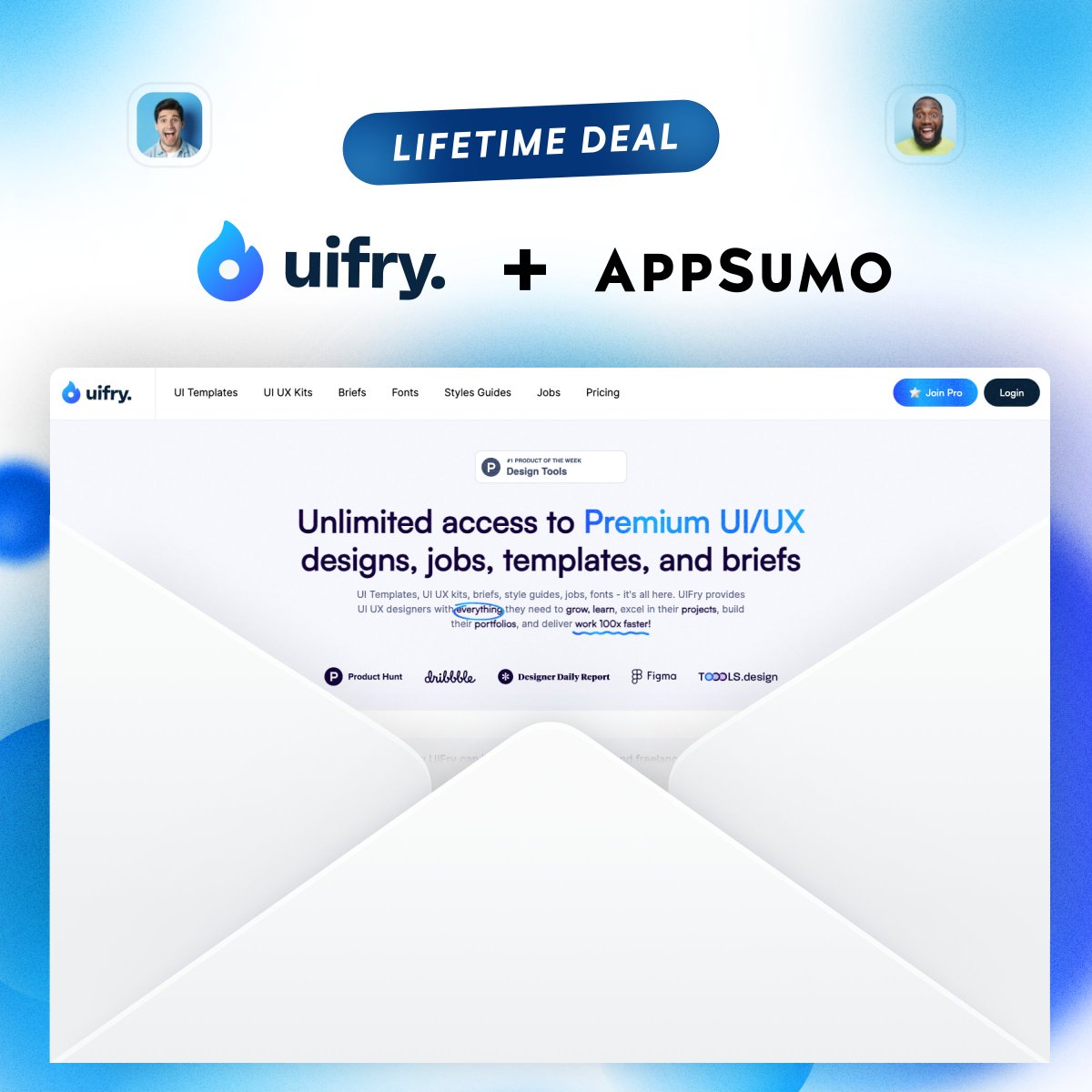 📌 We're LIVE!

<a href="/AppSumo/">AppSumo.com</a> and <a href="/uifryy/">UIFry</a> are bringing the opportunity for designers and agency owners to unlock unlimited access to:

- Briefs 
- Fonts 
- UI UX Kits
- Style guides 
- Remote jobs 
- UI Templates

All these and more in $49 only (a one-time investment).

Grab the