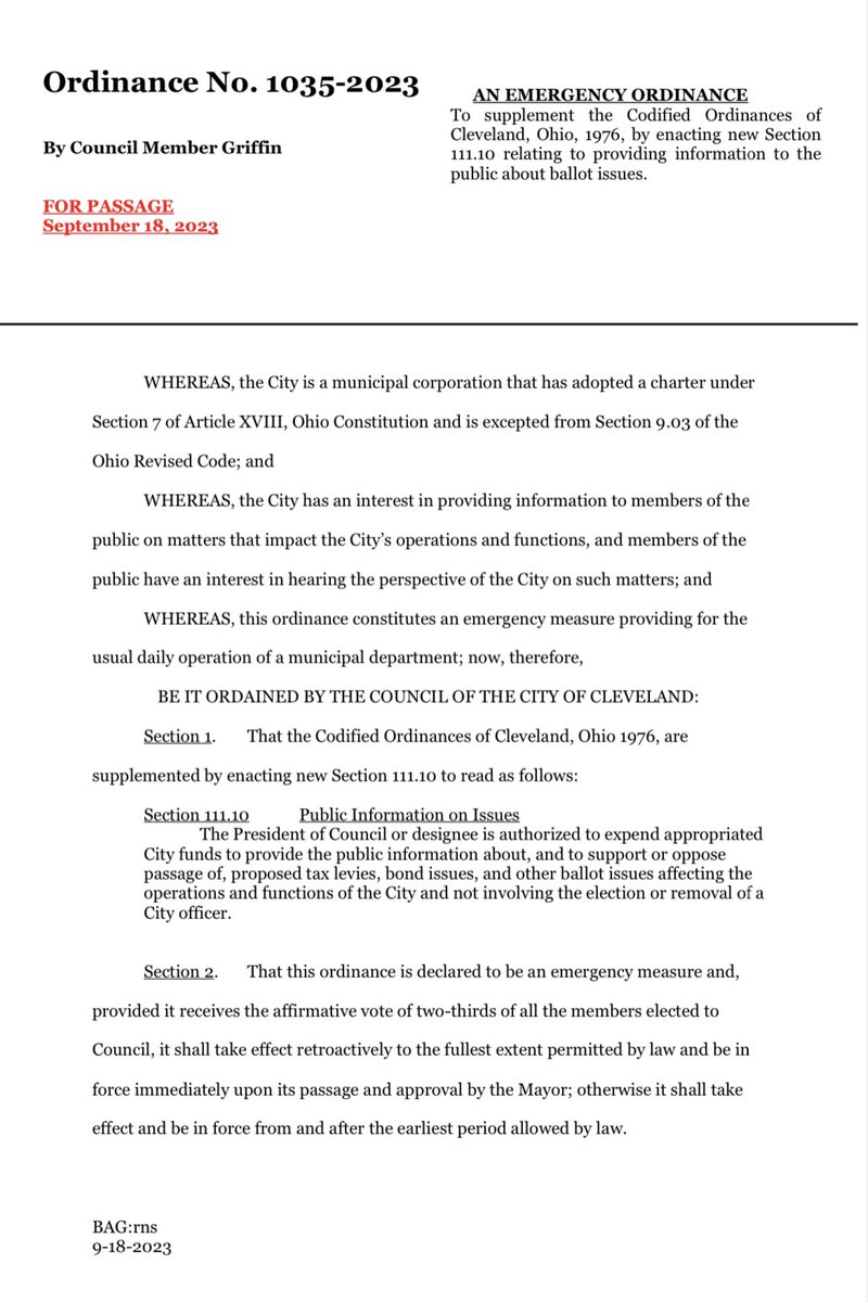 🚨Over the weekend Council leadership quietly proposed Ord. 1035-2023 for a vote TODAY. It would allow the City to spend public taxpayer dollars to run a private vote no campaign against participatory budgeting. It's a pure power grab that undermines public trust. I'm appalled.