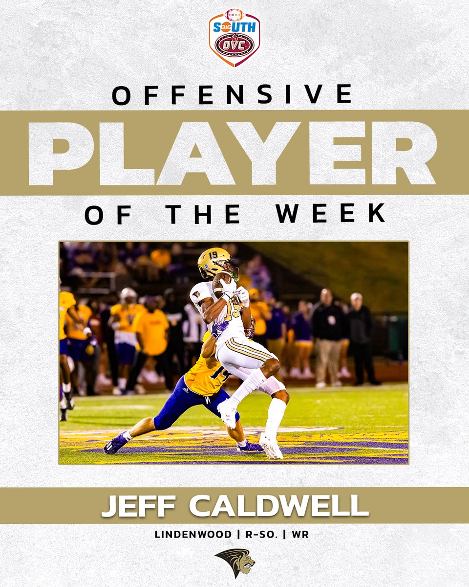He 𝗧𝗢𝗥𝗖𝗛𝗘𝗗 WIU for 185 receiving yards and 4⃣ TDs, including the game winner with 1:13 to play 😳

<a href="/LindenwoodFB/">Lindenwood Football</a>'s <a href="/Jeff_Caldwell_8/">Jeff Caldwell</a> is the #BigSouthOVCFB Offensive Player of the Week!