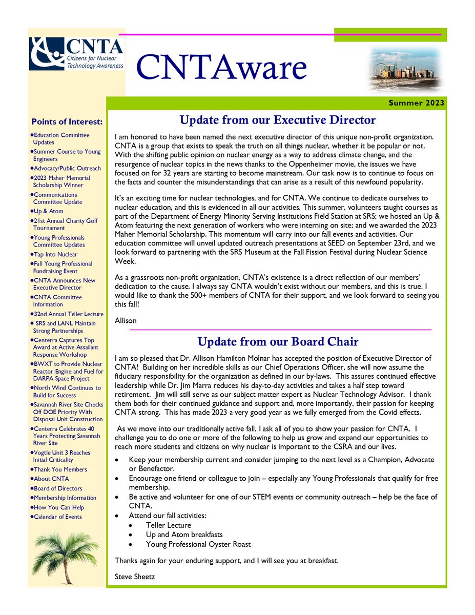 CNTA's Summer 2023 CNTAware Newsletter is hot off the press! Read all about our summer activities &amp; updates from our partner organizations. Full edition available at: cntaware.org/newsletters-an…