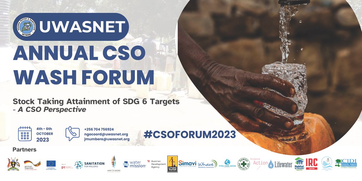 Water is essential to health, but also to poverty reduction, food security, peace, human rights, ecosystems &amp; education
un.org/sustainabledev… This year’s #CSOFORUM2023 is an opportunity to discuss actions to address  challenges &amp; improve access to safe water for all in Uganda