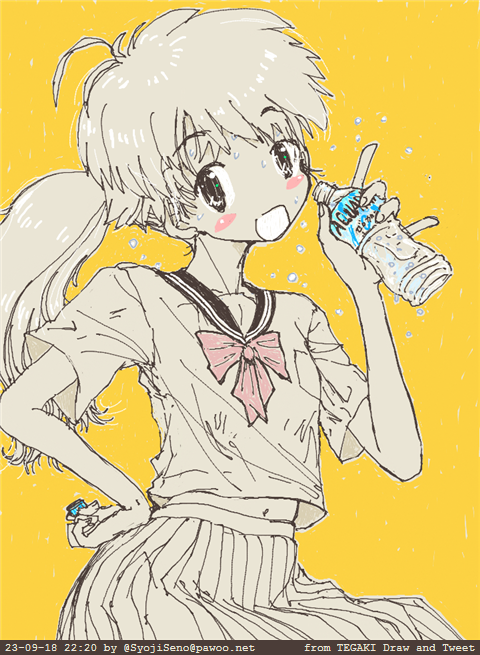 「[#今日のポジティブ日記]①気温はお手柔らかになったけど日中の陽射しは容赦ない。」|せのしょのイラスト