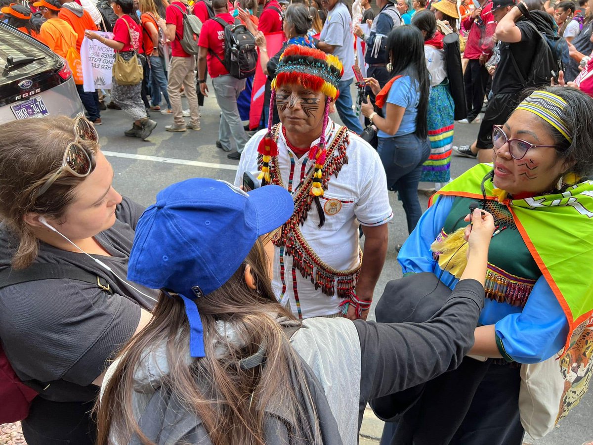 En defensa de nuestra Amazonía, presente la Nación Chapra en la gran movilización en la semana del clima - EE.UU.