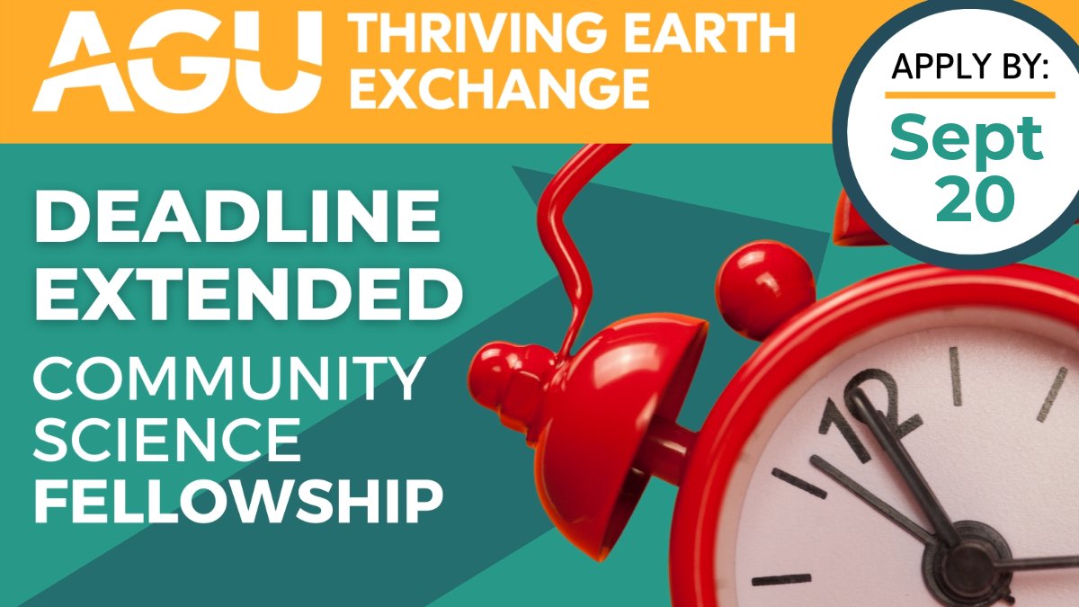 Want leadership and project management on your resume? Want to use science to do good in the world? Consider applying to be a Community Science Fellow! Deadline is 20 Sept thrivingearthexchange.org/community-scie…