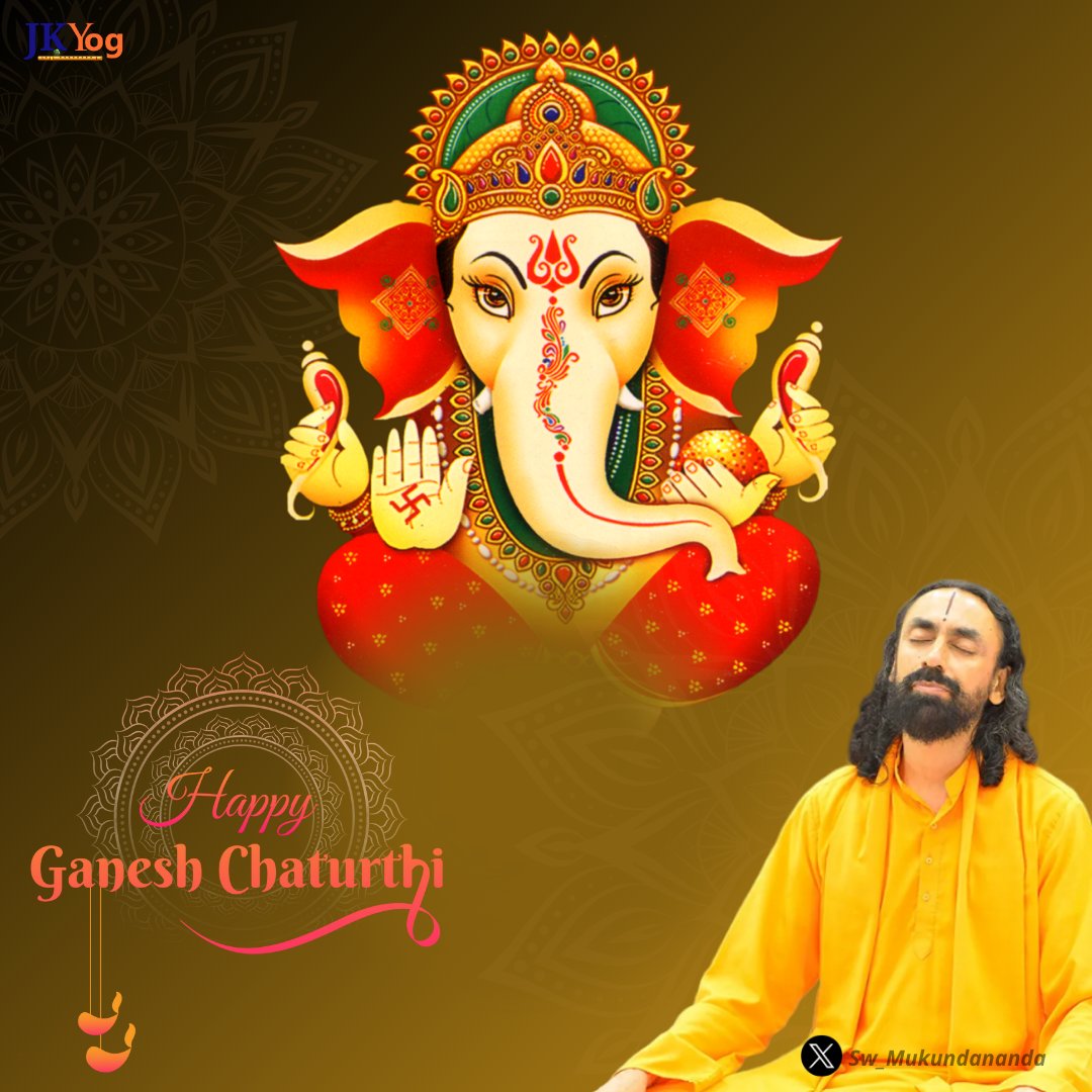 Sw_Mukundananda's tweet photo. Happy Ganesh Chaturthi! 

There is a famous legend in Hindu scriptures about Lord Ganesh’s modaks. It is said that Lord Ganesh loved modaks and simply could not stop himself from eating them. Amused by Ganesh’s liking for modaks, the beautiful moon made fun of the chubby God. Ganesh was so furious with the moon that He cursed him, saying that his beauty would never remain constant. Since that day, way back in time, the moon reveals itself in all its magnificence only once in 28 days.
#SwamiMukundananda #GaneshChaturthi