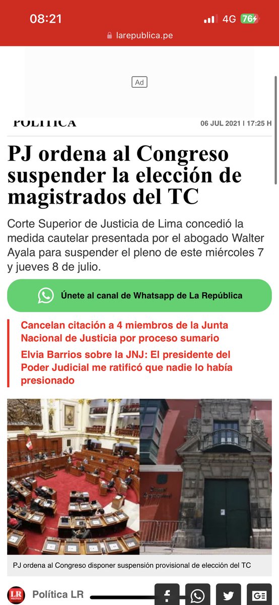 Dicen que se vulnera la “separación de poderes” pero cuando el PJ suspendía elecciones del Congreso para elegir nuevo TC, se quedaron sin megas