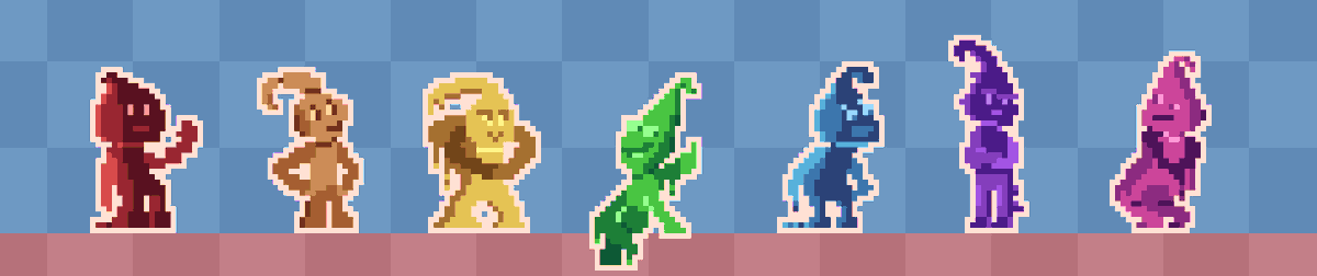 JamesKlonis's tweet photo. #CASTLESTAR DAY 39
Haven't shown the gooeys lined up
Designs may change ;o
#IndieGameDev #indiegame #gamedev #platformer #indiedev #gms2 #gamemaker #devlog #pixelart #8bit #melb #iseeyoureadinghashtagsAgain #dontforgettofollow #ifyouwantofcourse https://t.co/Czg8SsedHS