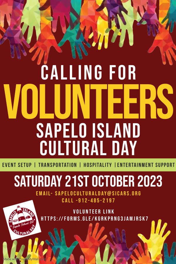 We’re looking for volunteers! Volunteers are important for the success of Cultural Day, and provides a great opportunity to serve and educate about Sapelo’s Geechee culture! Sign up at the link below: docs.google.com/forms/d/e/1FAI…