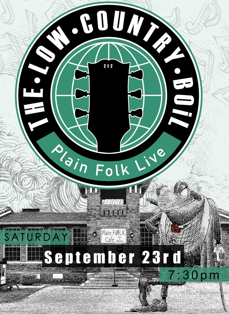We are back at it this Saturday evening at Plain Folk Live!  Music starts at 7:30!  See you there!