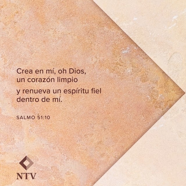 BibliaNTV's tweet photo. Crea en mí, oh Dios, un corazón limpio
y renueva un espíritu fiel dentro de mí.
Salmo 51:10, NTV https://t.co/5yD4r45n5i