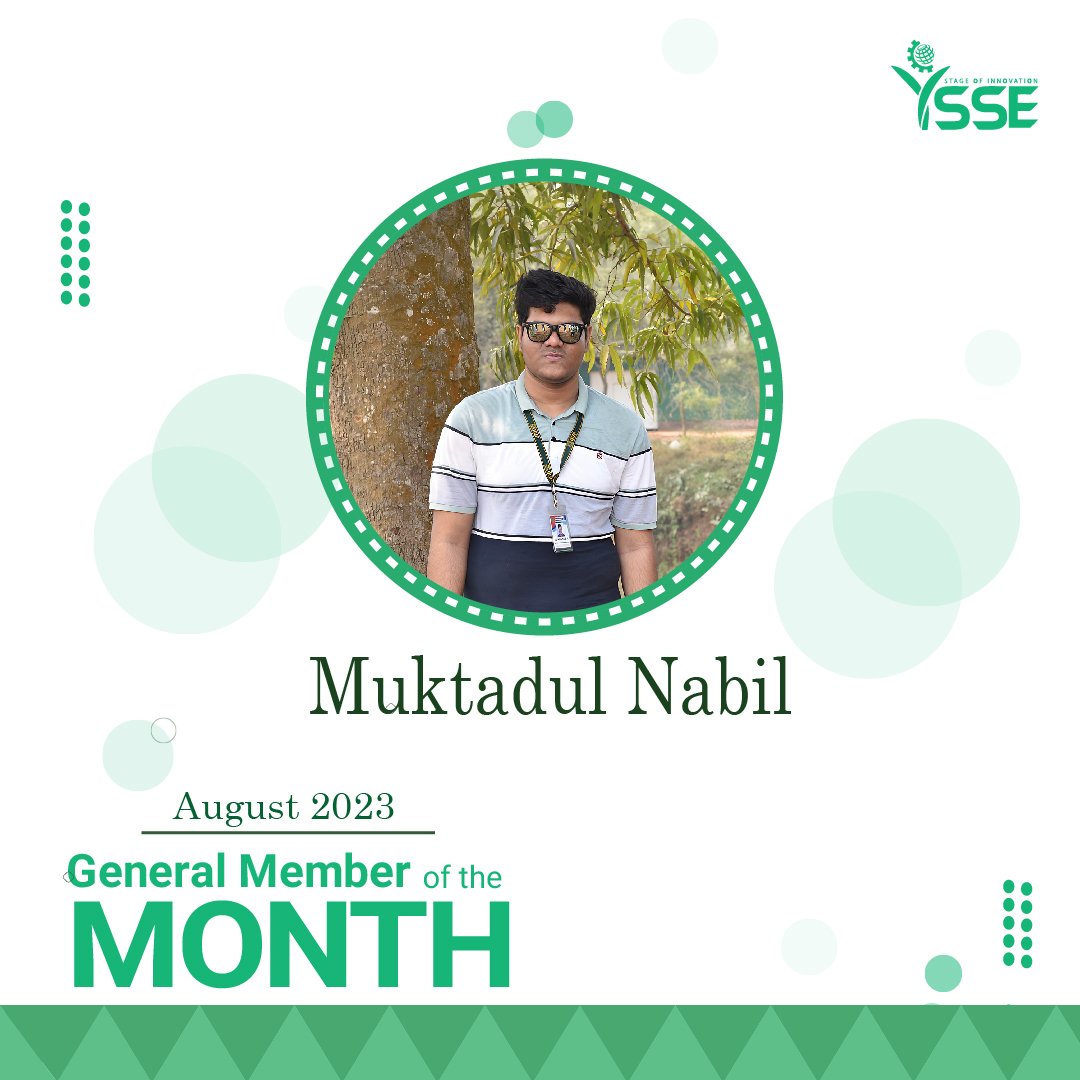 YSSEGLOBAL's tweet photo. ๐ Announcing our "General Member of the Month - August 2023" ๐
Congratulations to Mehrin Khan and Muktadul Nabil for their outstanding work! ๐
Keep it up! ๐
#YSSE
#GeneralMember #YouthDevelopment
#August2023 https://t.co/QCS7jQV4Wo