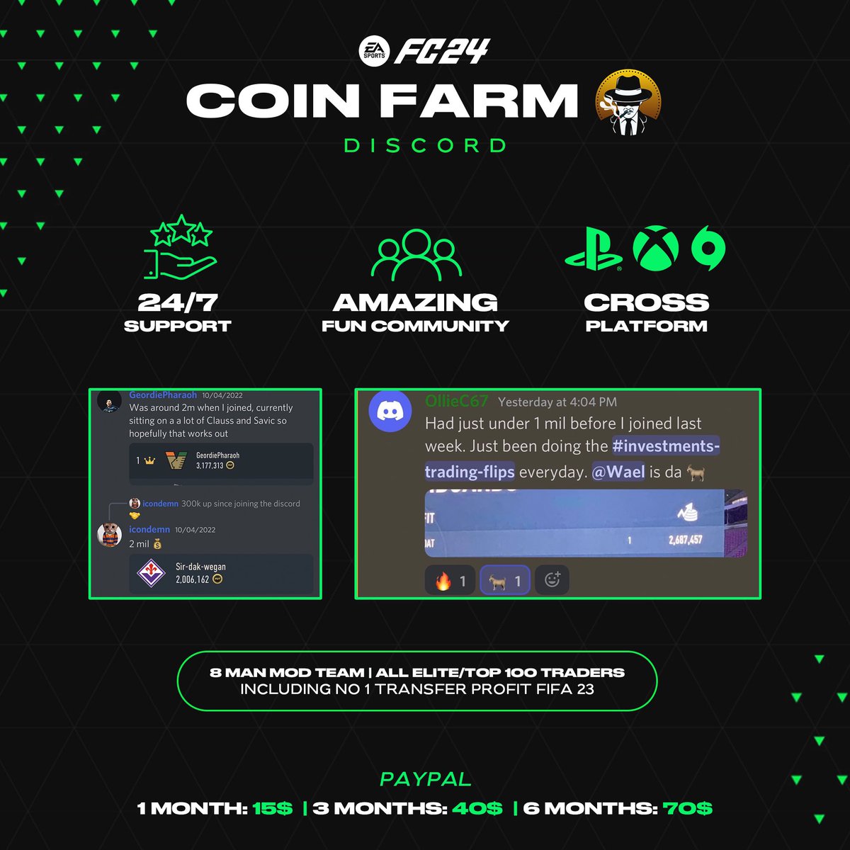 ⚜️ Discord Membership Giveaway ⚜️

3 winners for 1 month access 🪄

RT 🔁
Like ❤️
and make sure your following me 👌

Winners will be announced in 48 hours 

Good Luck 🍀